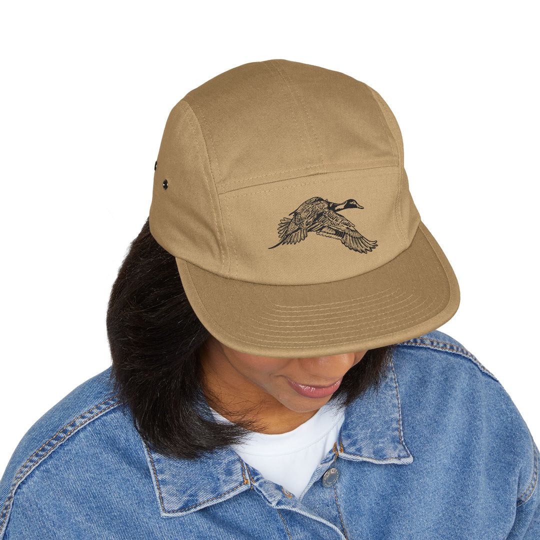 Pinner 5-panel waterfowl hunting cap worn view