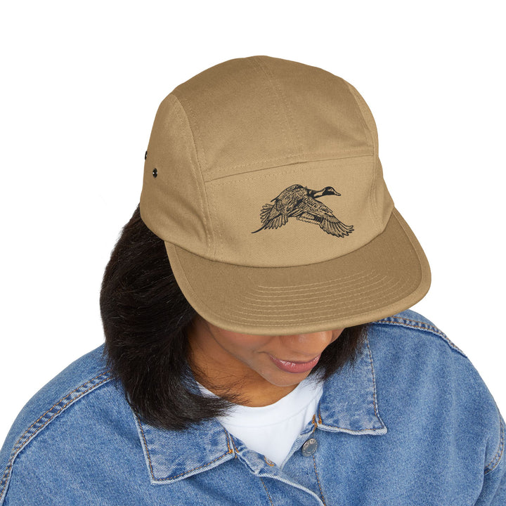 Pinner 5-panel waterfowl hunting cap worn view